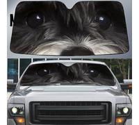 Protección Solar para El Parabrisas Portátil Parasol para Parabrisa Paraguas Luna De Coche Universal para Camión Todoterreno Vehículos Ojos De Perro Schnauzer, Hermosos Ojos De Perro Schnauzer L