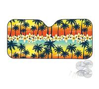 Protección Solar Parabrisas Coche Flores de Palmera Parasol Parabrisas S | Delantero Parasol Parabrisas Delantero Protección UV Universal Pantalla Solar Parabrisas Coche