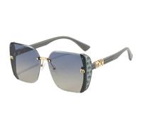 Protección UV 2024 neue quadratische Sonnenbrille Damenmode trendige Outdoor-Sonnenbrillen UV400 Party Sonnenbrille, gris, Talla única
