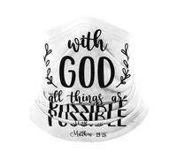 Protección UV Calentador De Cuello Fe Cristiana: Jesús - con Dios Todo Es Posible Pañuelo De Cabeza Secado Rápido Cuello Bufanda para Deportes Ciclismo Correr