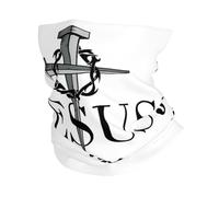 Protección UV Calentador de Cuello,Jesucristo Bendito salvó mi Vida,Bandana Protección Solar Cuello Bufanda para Deportes Adulto Ciclismo 26X30cm