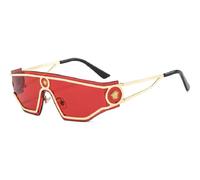 Protección UV Neue Trend Fashion Rock Punk Retro Custom de una pieza UV400 Metall PC Designer M?nner Frauen Sonnenbrille, Podredumbre dorada, Talla única