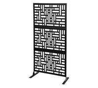 Protección visual decorativa, separador de habitaciones independiente | Pantalla de privacidad decorativa negra de 6,2 pies, cortada con láser, nano-barnizado, para jardín