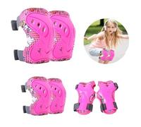 Protecciones Patines Niño 7 a 12 Años Sonwaha 6Piezas Protecciones Skate Niño Rodilleras Coderas y Muñequeras Set para Bicicleta Patinaje Ciclismo Monopatín y Deportes Extremos (Rosa)