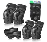 Protecciones Set para Niños Adultos, 6pc Patinaje Rodilleras para Niños Rodilla Codo Rodilleras Ajustables Protección para Patinetas, Scooter M