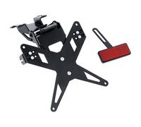 Kit de soporte de matrícula PROTECH que incluye reflector y placa ligera de acero inoxidable / aluminio con recubrimiento en polvo negro, negro