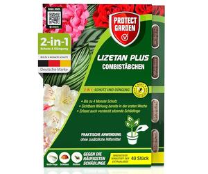 PROTECT GARDEN Lizetan Plus - Juego de 40 palitos combinados de larga duración y fertilizante premium en uno