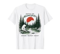 Protect Our National Parks Bear Retro Vintage Mujeres Hombres Camiseta