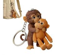 Protect Punch The Monkey - Llavero 3D con diseño de mono de peluche, llavero colgante para mochila, bolso, llaves de coche, regalo, style2, Talla única