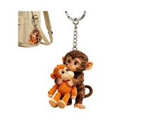 Protect Punch The Monkey - Llavero 3D con diseño de mono de resina con diseño de mono de madre y bebé, decoración para mochila, monedero y llaves, style3, Talla única