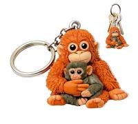 Protect Punch The Monkey - Llavero colgante para madre y bebé, llavero para mochila, bolso, llaves de coche, regalos, Sin nombre, 1 Set