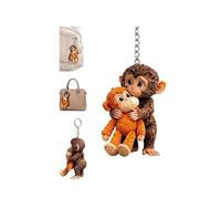Protect Punch The Monkey - Llavero con diseño de mono 3D, llavero colgante de peluche, divertido llavero de mono abrazando para mochila, bolso, llaves de coche, a, 2.5in