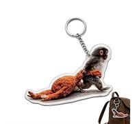 Protect Punch The Monkey - Llavero con diseño de mono orangután marrón que sostiene acrílico para mochila, monedero, llaves de coche, Estilo 1, Talla única