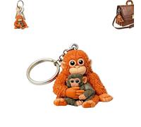 Protect Punch The Monkey - Llavero de peluche 3D Punch Monkey, bonito llavero colgante de juguete de peluche para mochila y bolso, naranja, Talla única