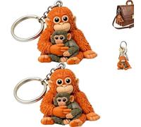 Protect Punch The Monkey - Llavero de peluche 3D Punch Monkey, bonito llavero colgante de juguete de peluche para mochila y bolso (2 unidades)