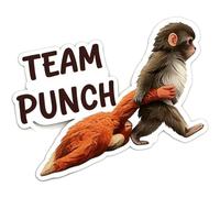 Protect Punch the Monkey Sticker - Cute Monkey Holding Plush Toy, Waterproof Vinyl Decal for Laptop, Water Bottle, Phone, Car, and Room Decor (Sytle A,4PC)