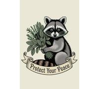 Protect Your Peace: Vintage Raccoon Journal: Aesthetic Cottagecore Notebook for Writing and Journaling, Cute Woodland Animal Botanical Design, Blank ... and Mindfulness, Gift for Nature Lovers