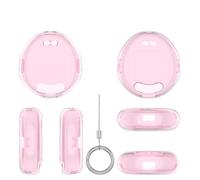 Protective Cover Shell Suitable for Tamagotchi Uni Game Console PC Transparent Case Housing with Lanyard (Transparent Pink)
