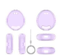 Protective Cover Shell Suitable for Tamagotchi Uni Game Console PC Transparent Case Housing with Lanyard (Transparent Purple)