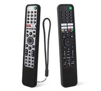 Protective Silicone Remote Case for Sony RMF-TX600U RMF-TX500E RMF-TX600E Smart Voice Remote Controller Washable Anti-Lost Remote Cover with Loop (Black) (Black)