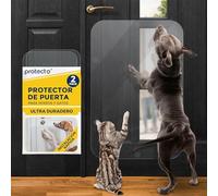 Protecto 2-Pack Protector de Puertas Arañazos de Perro y Gato, 90 x 60 cm - Protección de Puerta contra Arañazos Fácil de Montar - Protector Antiarañazos para Puerta, Ventana y Muebles - Transparente