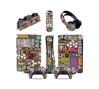 Protector 82631 Para PS5 Consola Disc Edition & Digital Pegatina Vinilo Calcomanía Cubierta Para Ps5 Mando & Estación Carga & Auriculares & Multimedia Sin Residuos(Digital Edition)