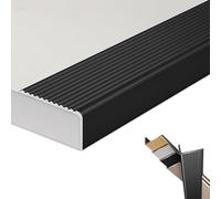 Protector antideslizante de aluminio para escalera, 30/40/50/70/100 mm, negro, 7 cm x 50 cm, tira de seguridad duradera para escaleras, protector de borde antideslizante