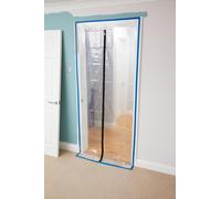 Protector antipolvo de entrada con cremallera ProDec Lámina de polietileno transparente resistente para evitar la transferencia de polvo entre habitaciones durante reformas, obras y construcción