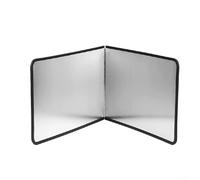 Protector antisalpicaduras de aceite para cocina con deflector ajustable de acero inoxidable de tres paneles, diseñado para proteger la estufa y los alrededores (B)