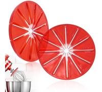Protector Antisalpicaduras Para Batidora para Kitchen Aid, 2 piezas Protector de 14 cm para Batidora de Pie Compatible con batidores de 6 alambres, para Robot de Cocina, Hornear y Cocinar (Rojo)