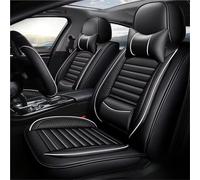 protector asiento coche 5 Plazas Con Soporte Lumbar Incorporado - 2 Reposacabezas Fundas De Volante Resistente Al Desgaste Fácil De Instalar Limpiar(Black white)