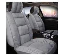 protector asiento coche Compatible Con Chevrolet Para Silverado Car 5 Asientos Cubierta Para Invierno Engrosada Corta Felpa Cálida Suave Cómoda Envoltura Completa(Gray)