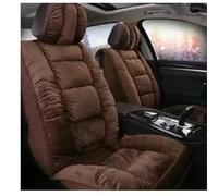 protector asiento coche Compatible Con Chevrolet Para Silverado Car 5 Asientos Cubierta Para Invierno Engrosada Corta Felpa Cálida Suave Cómoda Envoltura Completa(Brown)
