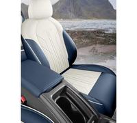protector asiento coche Compatible Con ZEEKR 007 2024 Funda Protectora Para Asientos Coche Con Volante Izquierda Accesorio Interior Envolvente Para Todas Las Estaciones(Blue+Beige)