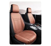 Protector asiento coche Fundas asiento coche cuero PU impermeables, juego completo, transpirables con agujero cojín delantero protector trasero ajustable Fundas Asientos Coche(1Set Front Brown)
