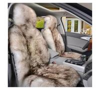 Protector asiento coche Fundas De Asiento Coche Felpa Cálidas Universales Lana Larga Piel Para Proteger El Delantero Alfombrilla Para Accesorios Protector(1 pc white brown tip)