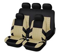 Protector asiento coche Juego Completo Fundas Asientos Coche Protector Banca Delantera Trasera Dividida, Ajuste Universal Para Citroen C5 Fundas Asientos(Beige)