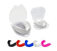 Protector bucal de goma,Protectores bucales para adultos mayores, niños y jóvenes, ideal para la escuela, combate, deportes, rugby, MMA Boxeo, artes marciales baloncesto con estuche (edad 8+blanco)