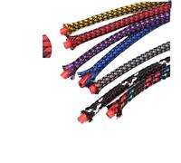 Protector Cable Ancho 4/812mm Manga Trenzada Hilo de algodón PP + Tubo Malla Tejida Pet Cable Datos Audio Cubierta Protectora Alambre Coche blindaje(Black Yellow White B,Width 12mm,5 Meter)