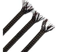 Protector Cable Ancho 4/812mm Manga Trenzada Hilo de algodón PP + Tubo Malla Tejida Pet Cable Datos Audio Cubierta Protectora Alambre Coche blindaje(Brown Black,Width 8mm,10 Meter)