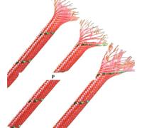 Protector Cable Ancho 4/812mm Manga Trenzada Hilo de algodón PP + Tubo Malla Tejida Pet Cable Datos Audio Cubierta Protectora Alambre Coche blindaje(Pink Green Orange,Width 8mm,10 Meter)