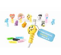 Protector Cable Cargador Movil - 16 Protectores de Cable USB iPhone Tipo-C Raton Sujeta Cables Protector de Cable Diseños Unicos - Proteccion Divertida para Cargadores de Cables de Moviles.