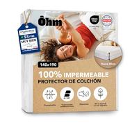 Protector Colchón 140x190 cm | Cubrecolchón Impermeable e Imperceptible | Algodón Hipoalergénico y Absorbente | Antiácaros | Forma de Bajera | hasta 40 cm | Funda Transpirable | Oeko-Tex | Ôhm