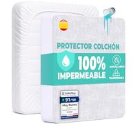 Protector Colchón 150x200 cm Funda Colchón Impermeable Sábana Bajera Impermeable de Algodón y Microfibra Cubre Colchón para Cama Transpirable Cover Hipoalergénico Antiácaros Lavable a Máquina