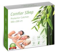Protector Colchon 200x200 cm - 100% Bambu Antiácaros Funda Colchon Hipoalergénico Sabana Bajera Impermeable