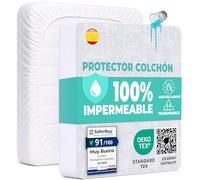 Protector Colchón 70x140 cm Funda Colchón Impermeable de Algodón Sábana Impermeable Protectora para Cuna Cubre Colchón Transpirable Cover Hipoalergénico Antiácaros Antibact. Lavable a Máquina