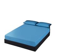 Protector Colchon Impermeable Sábana Bajera sólida Impermeable, Fundas de colchón Ajustables, Cuatro Esquinas con Banda elástica, Funda Protectora for Cama para hogar(Blue,120x200x30cm)