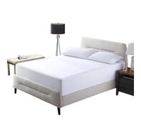 Protector Colchon Impermeable Sábana Bajera sólida Impermeable, Fundas de colchón Ajustables, Cuatro Esquinas con Banda elástica, Funda Protectora for Cama para hogar(White,120x200x30cm)