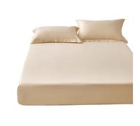 Protector Colchon Sábana ajustable de algodón ultra suave con bandas elásticas, funda de colchón antideslizante de 800 hilos, 100/140/160/180/200 x 200 cm Cubre Colchon(Champagne,200x200x30cm)