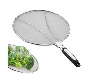 Protector contra salpicaduras de de 29 cm, protector de salpicaduras de de malla fina de acero inoxidable, protector de salpicaduras de grasa, accesorio de cocina para tocino, pollo